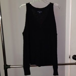 AEO Black Cold Shoulder Sweater